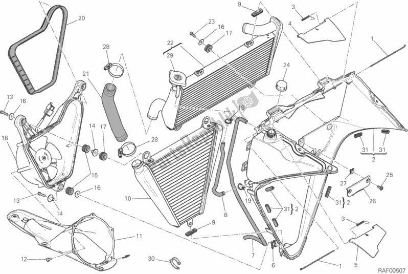 Todas las partes para Enfriador De Agua de Ducati Superbike 959 Panigale ABS USA 2019